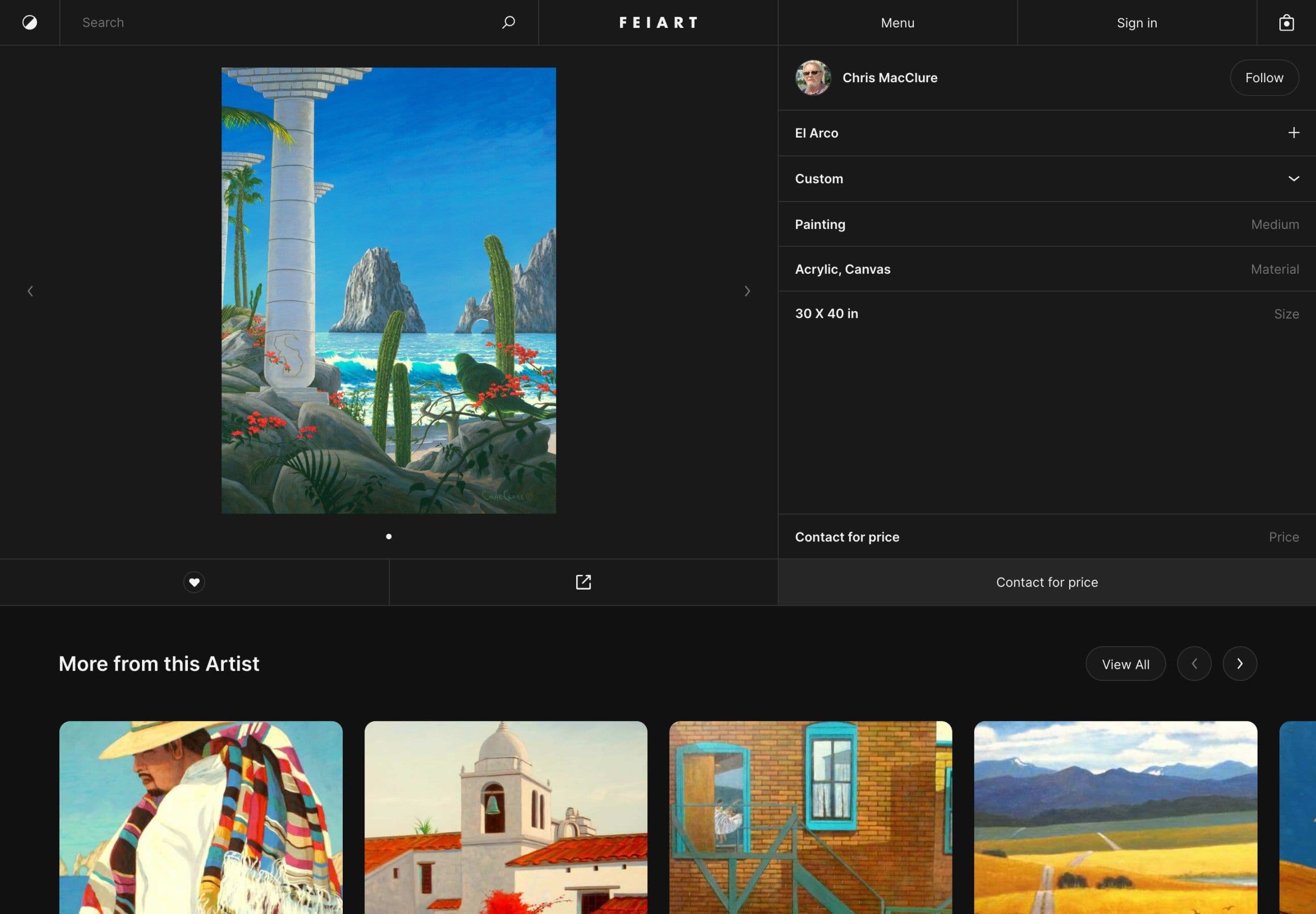 FEIART product item page